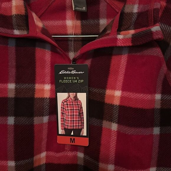 Womens‎ Eddie Bauer 1/4 zip Fleece pullover NEW MEDIUM - Picture 2 of 3